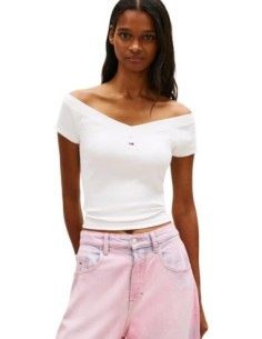 Tommy Hilfiger Jeans top femme beige col bateau
