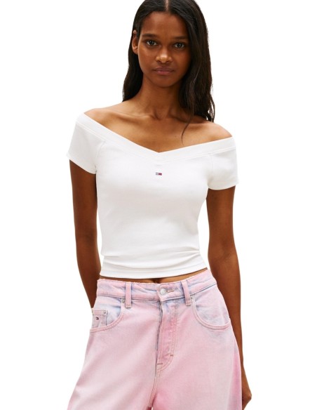 Tommy Hilfiger Jeans top femme beige col bateau