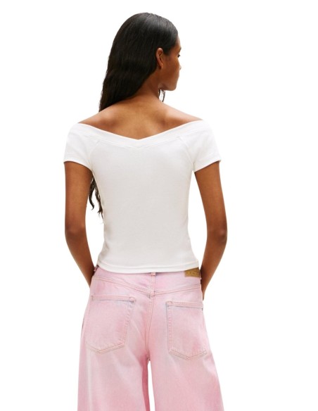 Tommy Hilfiger Jeans top femme beige col bateau