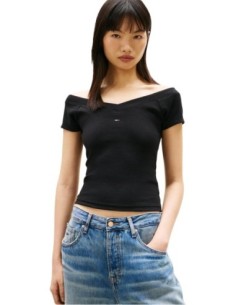 Tommy Hilfiger Jeans top femme noir col bateau