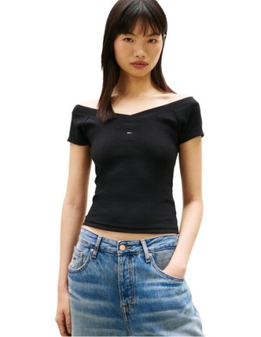 Tommy Hilfiger Jeans top femme noir col bateau
