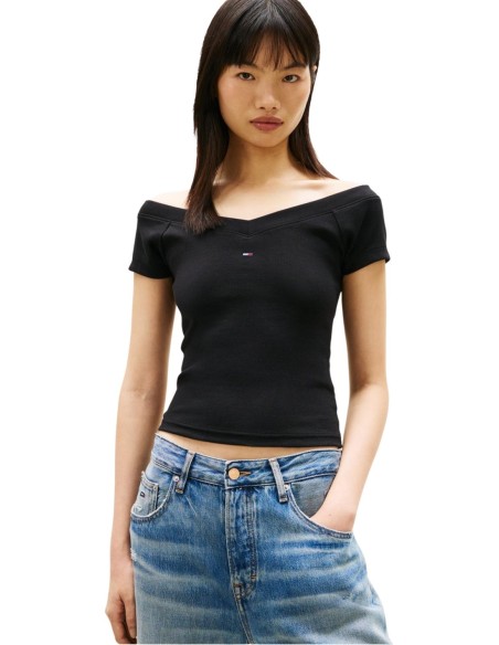 Tommy Hilfiger Jeans top femme noir col bateau