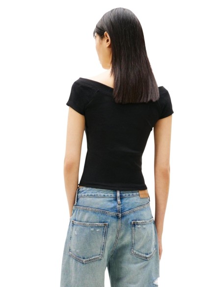 Tommy Hilfiger Jeans top femme noir col bateau