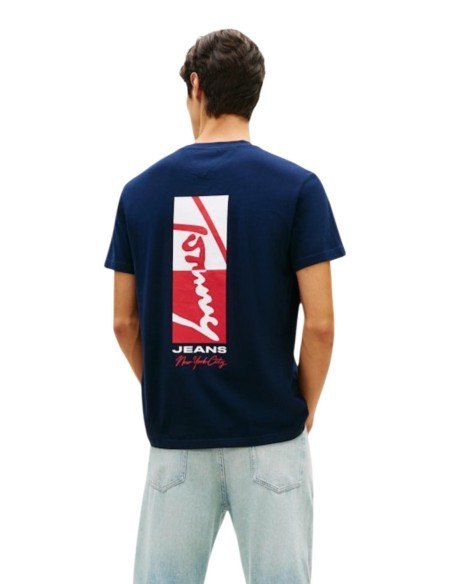 Tommy Hilfiger Jeans t-shirt homme bleu imprimé