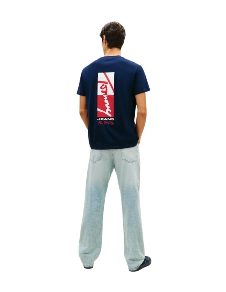 Tommy Hilfiger Jeans t-shirt homme bleu imprimé