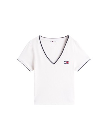 Tommy Hilfiger Jeans top femme beige col V