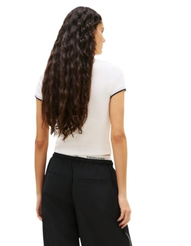 Tommy Hilfiger Jeans top femme beige col V