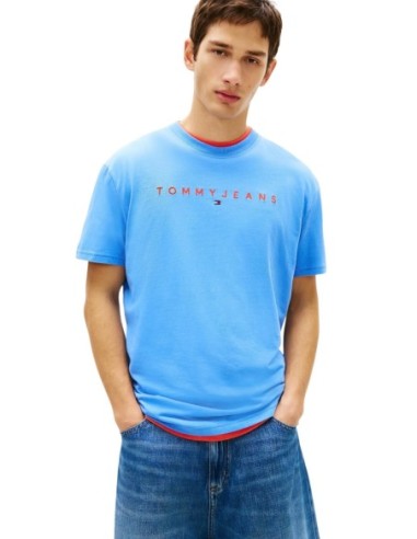 Tommy Hilfiger Jeans t-shirt homme bleu azur imprimé