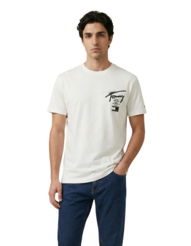 Tommy Hilfiger Jeans t-shirt homme blanc imprimé