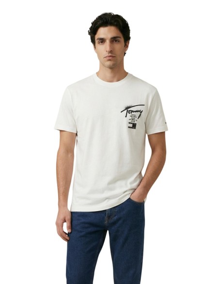 Tommy Hilfiger Jeans t-shirt homme blanc imprimé
