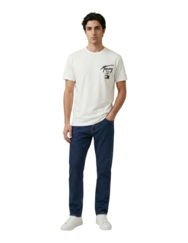 Tommy Hilfiger Jeans t-shirt homme blanc imprimé