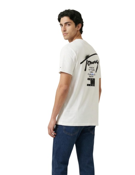 Tommy Hilfiger Jeans t-shirt homme blanc imprimé