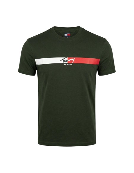 Tommy Hilfiger Jeans t-shirt homme vert imprimé