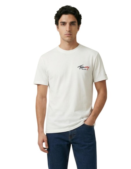 Tommy Hilfiger Jeans t-shirt homme beige coton bio