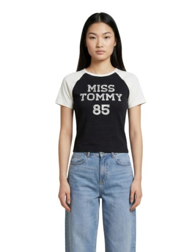 Tommy Hilfiger Jeans t-shirt femme noir imprimé
