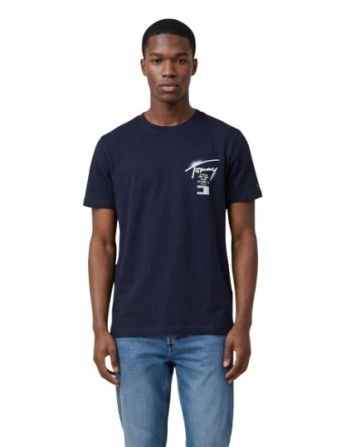 Tommy Hilfiger Jeans t-shirt homme bleu imprimé