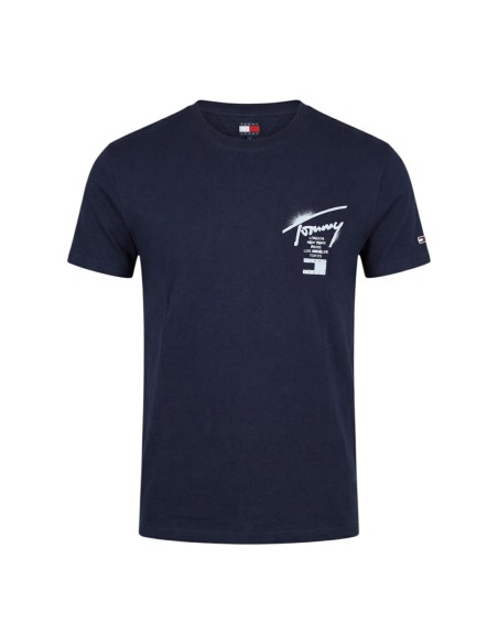 Tommy Hilfiger Jeans t-shirt homme bleu imprimé