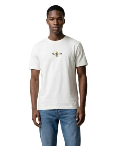 Tommy Hilfiger Jeans t-shirt homme blanc imprimé