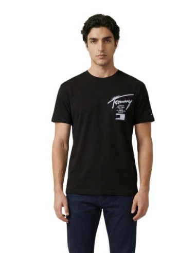 Tommy Hilfiger Jeans t-shirt homme noir coton bio