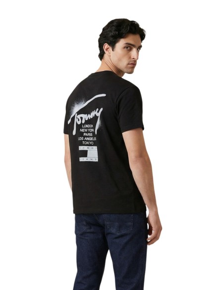 Tommy Hilfiger Jeans t-shirt homme noir coton bio
