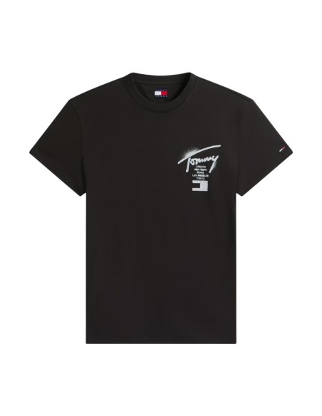 Tommy Hilfiger Jeans t-shirt homme noir coton bio