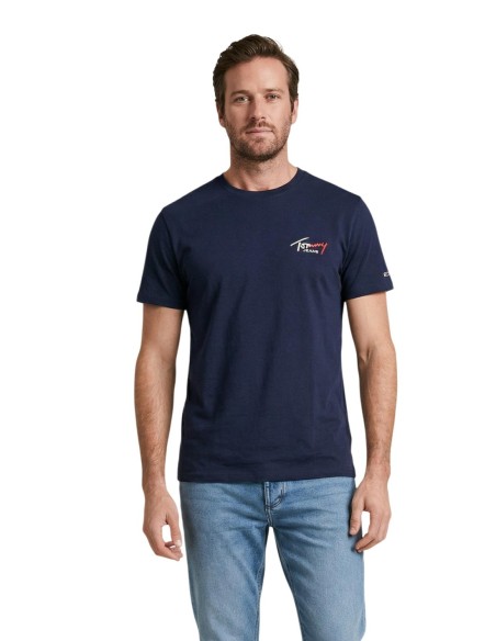 Tommy Hilfiger Jeans t-shirt homme bleu coton bio