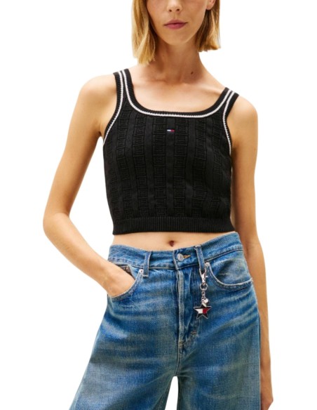 Tommy Hilfiger Jeans top femme noir bretelles