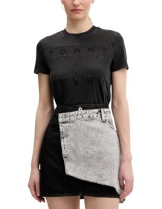 Tommy Hilfiger Jeans t-shirt femme noir coton bio