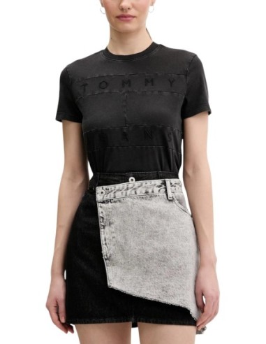 Tommy Hilfiger Jeans t-shirt femme noir coton bio