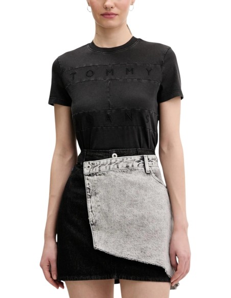 Tommy Hilfiger Jeans t-shirt femme noir coton bio