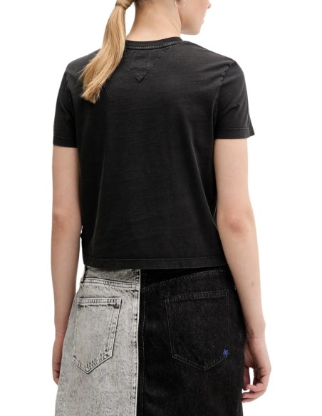 Tommy Hilfiger Jeans t-shirt femme noir coton bio