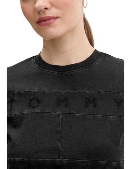 Tommy Hilfiger Jeans t-shirt femme noir coton bio
