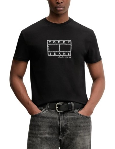 Tommy Hilfiger Jeans t-shirt homme noir coton bio