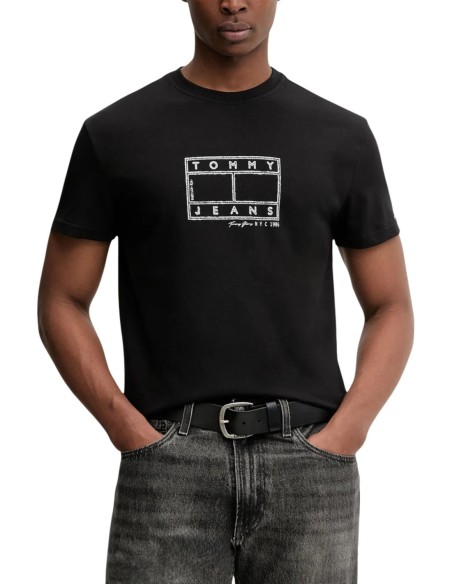 Tommy Hilfiger Jeans t-shirt homme noir coton bio