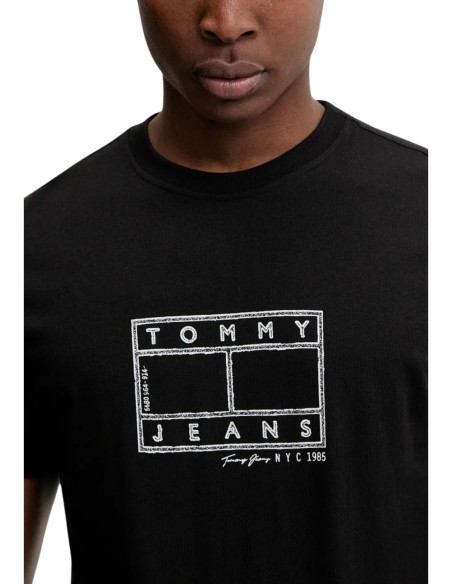 Tommy Hilfiger Jeans t-shirt homme noir coton bio
