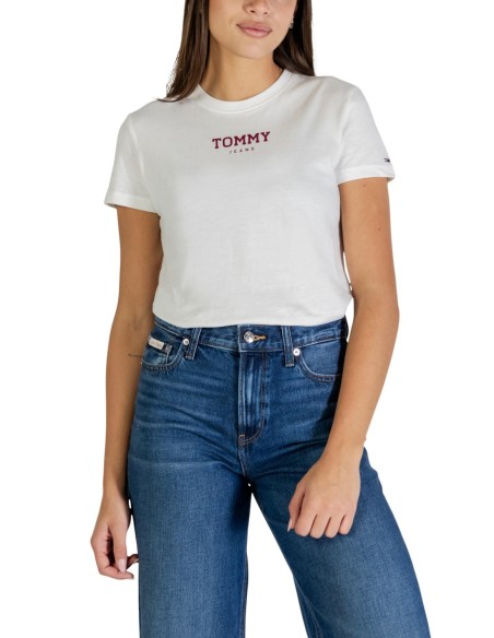 Tommy Hilfiger Jeans t-shirt femme blanc coton bio