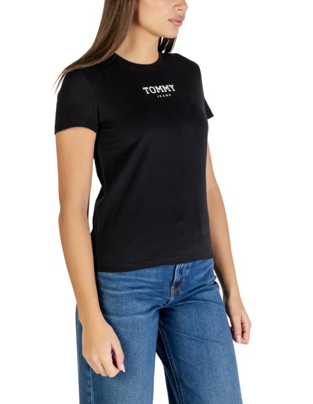 Tommy Hilfiger Jeans t-shirt femme noir coton bio