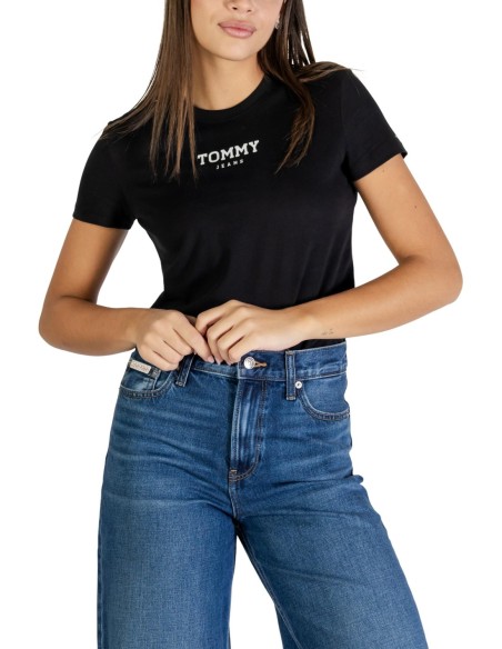 Tommy Hilfiger Jeans t-shirt femme noir coton bio