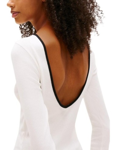 Tommy Hilfiger Jeans t-shirt femme blanc manches longues