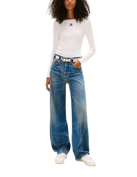 Tommy Hilfiger Jeans t-shirt femme blanc manches longues