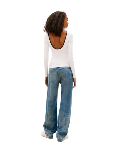 Tommy Hilfiger Jeans t-shirt femme blanc manches longues