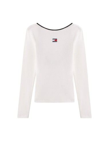Tommy Hilfiger Jeans t-shirt femme blanc manches longues