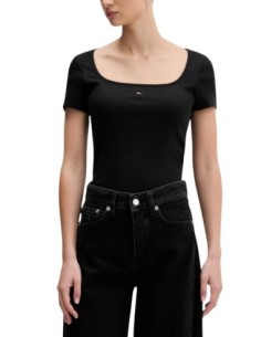 Tommy Hilfiger Jeans t-shirt femme noir col carré