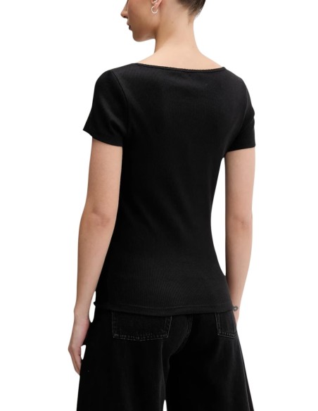 Tommy Hilfiger Jeans t-shirt femme noir col carré