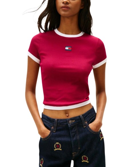 Tommy Hilfiger Jeans t-shirt femme bordeaux