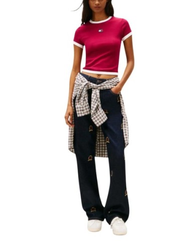 Tommy Hilfiger Jeans t-shirt femme bordeaux