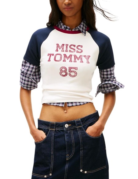 Tommy Hilfiger Jeans t-shirt femme blanc imprimé