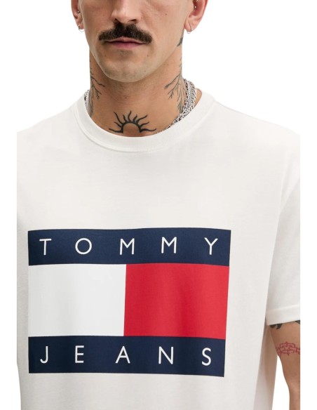 Tommy Hilfiger Jeans t-shirt homme blanc imprimé