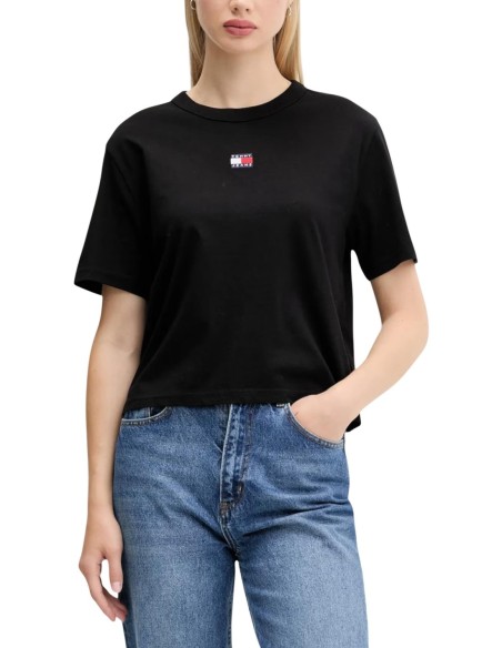 Tommy Hilfiger Jeans t-shirt femme noir coton bio