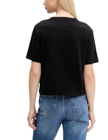 Tommy Hilfiger Jeans t-shirt femme noir coton bio